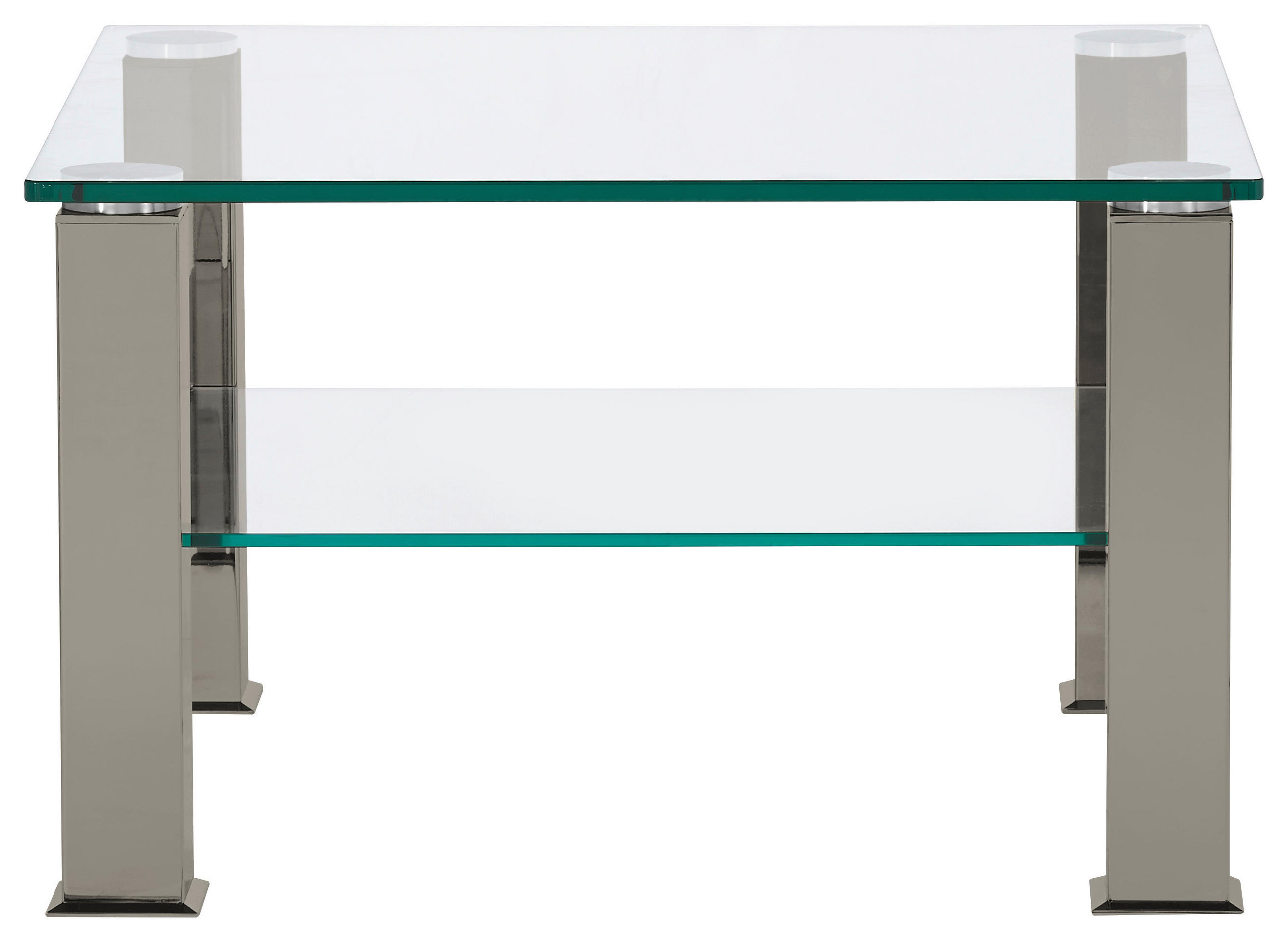 COUCHTISCH Kristallglas 75/75/42,5 cm quadratisch Grau  - Grau, Design, Glas/Kunststoff (75/75/42,5cm)
