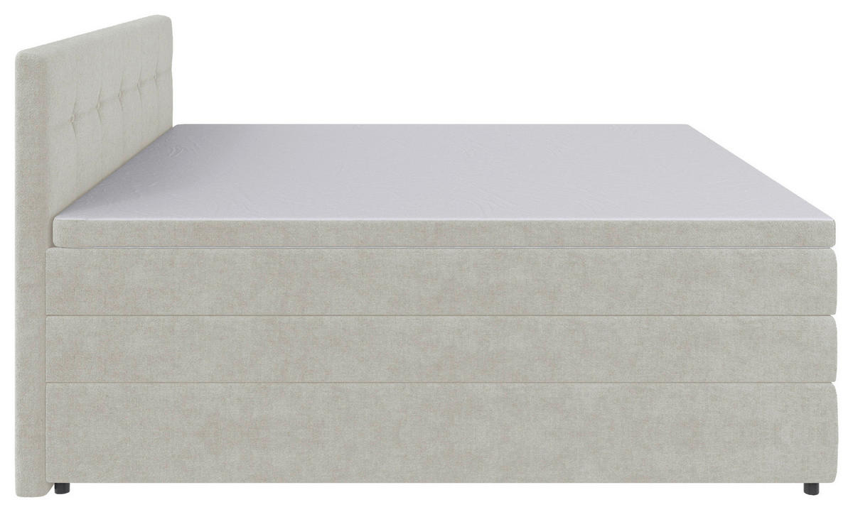 BOXSPRINGBETT 200/200 cm  in Creme  - Creme/Schwarz, KONVENTIONELL, Kunststoff/Textil (200/200cm) - Carryhome