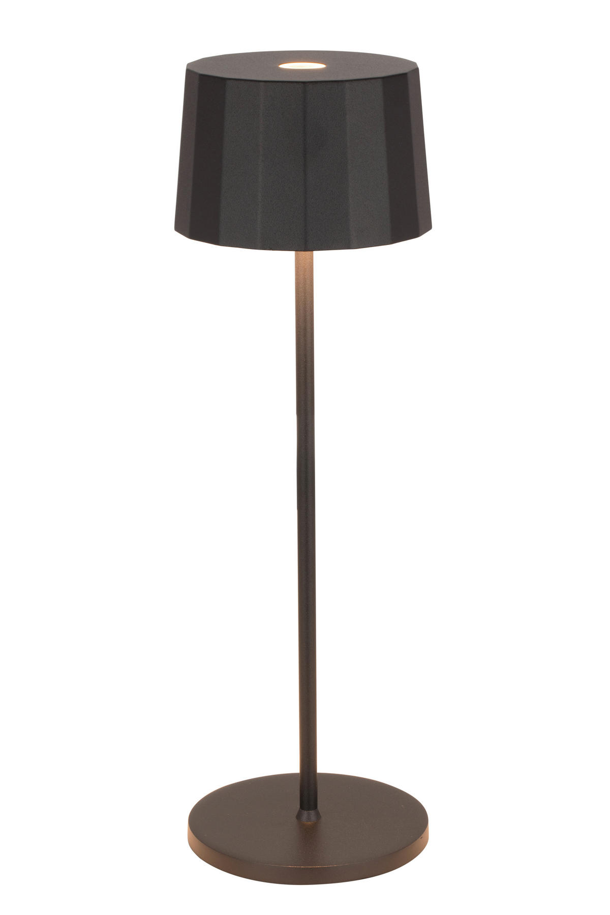 AKKU-TISCHLEUCHTE Pleat 11/35 cm   - Schwarz, Design, Kunststoff/Metall (11/35cm) - Dieter Knoll