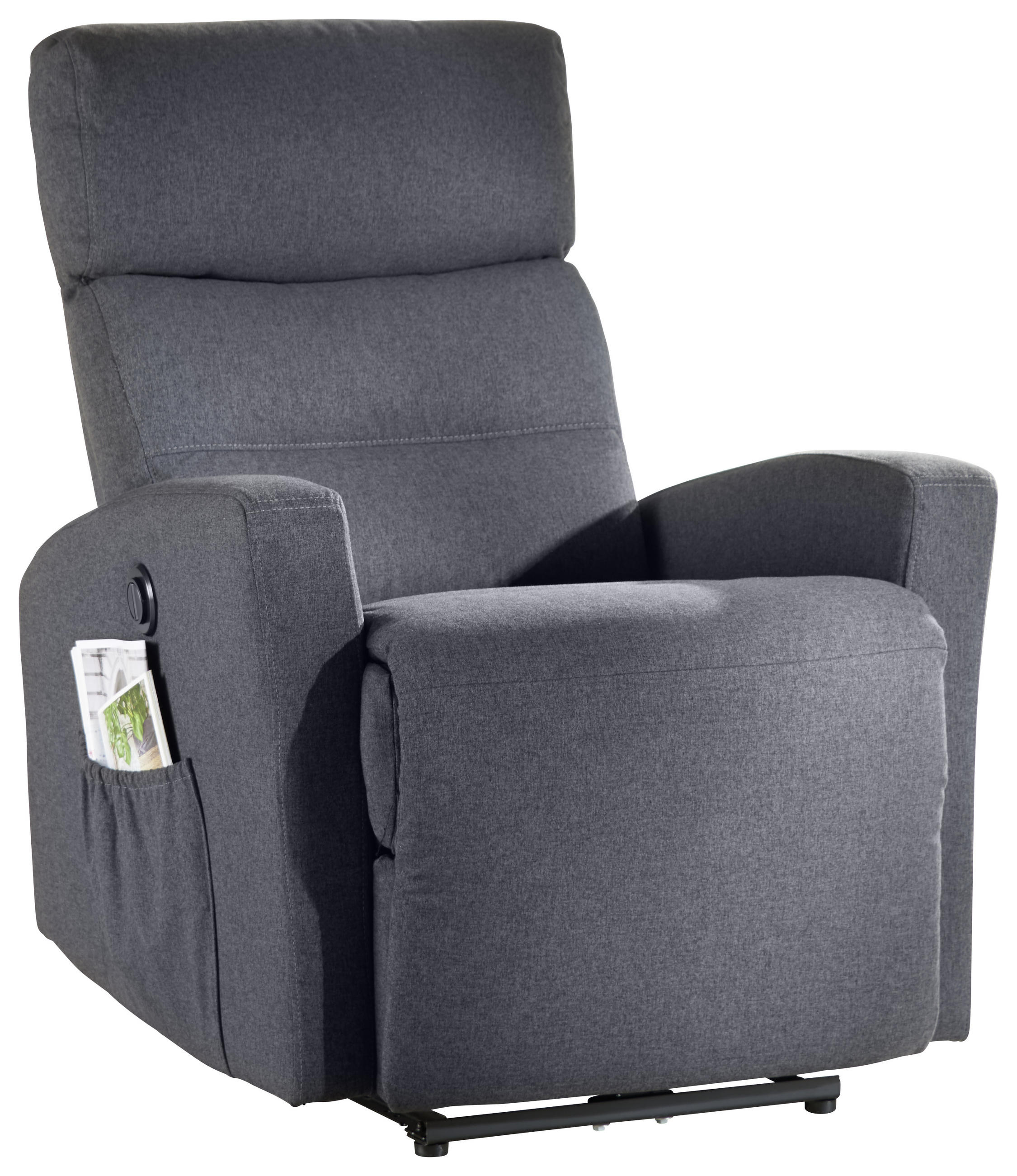 Fernsehsessel in Metall, Textil Anthrazit