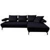 ECKSOFA in Mikrofaser Schwarz  - Schwarz, Design, Textil/Metall (305/224cm) - Dieter Knoll