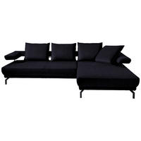 ECKSOFA in Mikrofaser Schwarz  305/224 cm  - Schwarz, Design, Textil/Metall (305/224cm) - Dieter Knoll