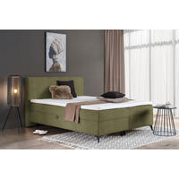 BOXBETT 140/200 cm  in Olivgrün  - Schwarz/Olivgrün, Design, Holz/Holzwerkstoff (140/200cm) - Xora