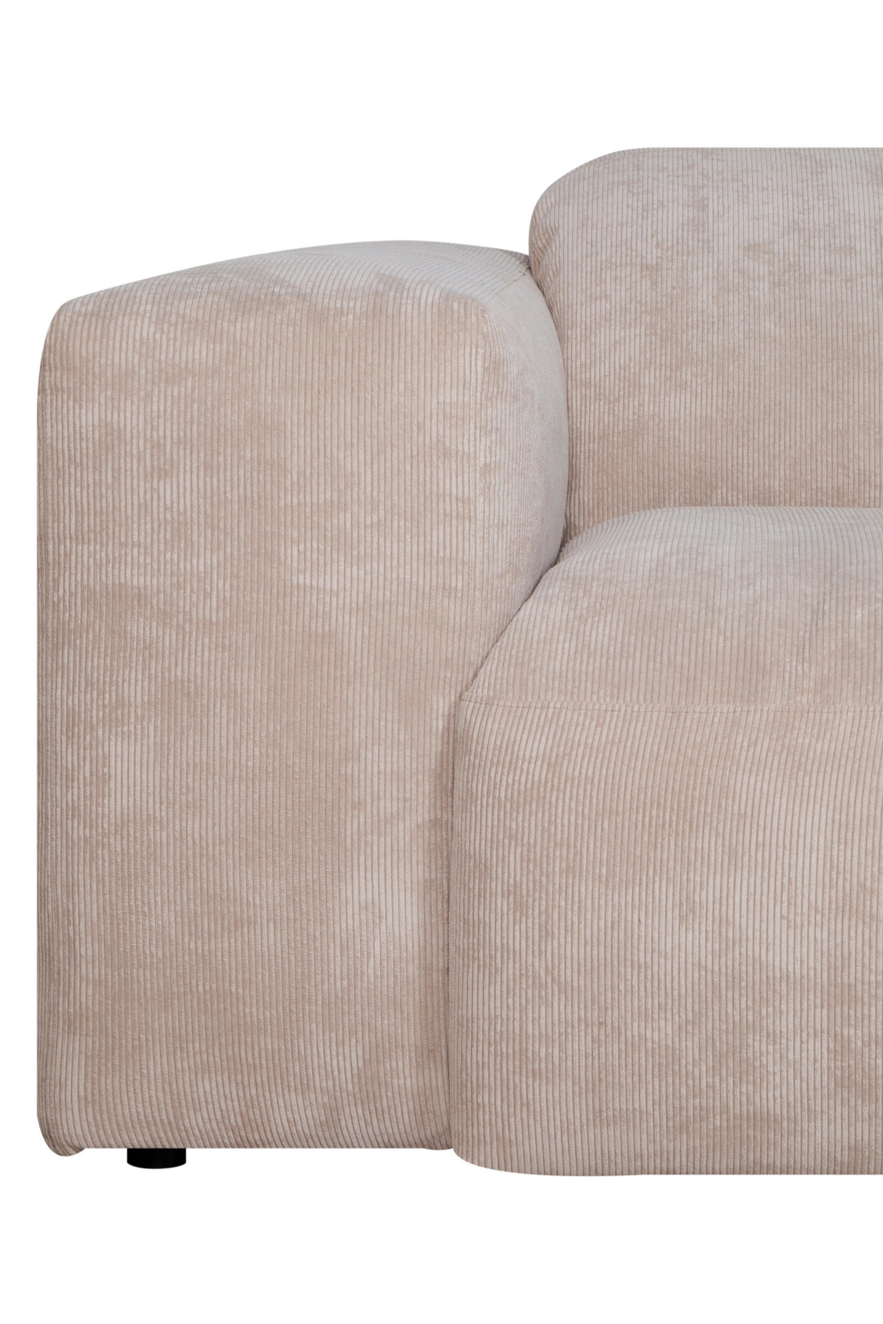 ECKSOFA HANNAH Beige Cord  - Beige/Schwarz, Design, Kunststoff/Textil (343/170cm) - MID.YOU