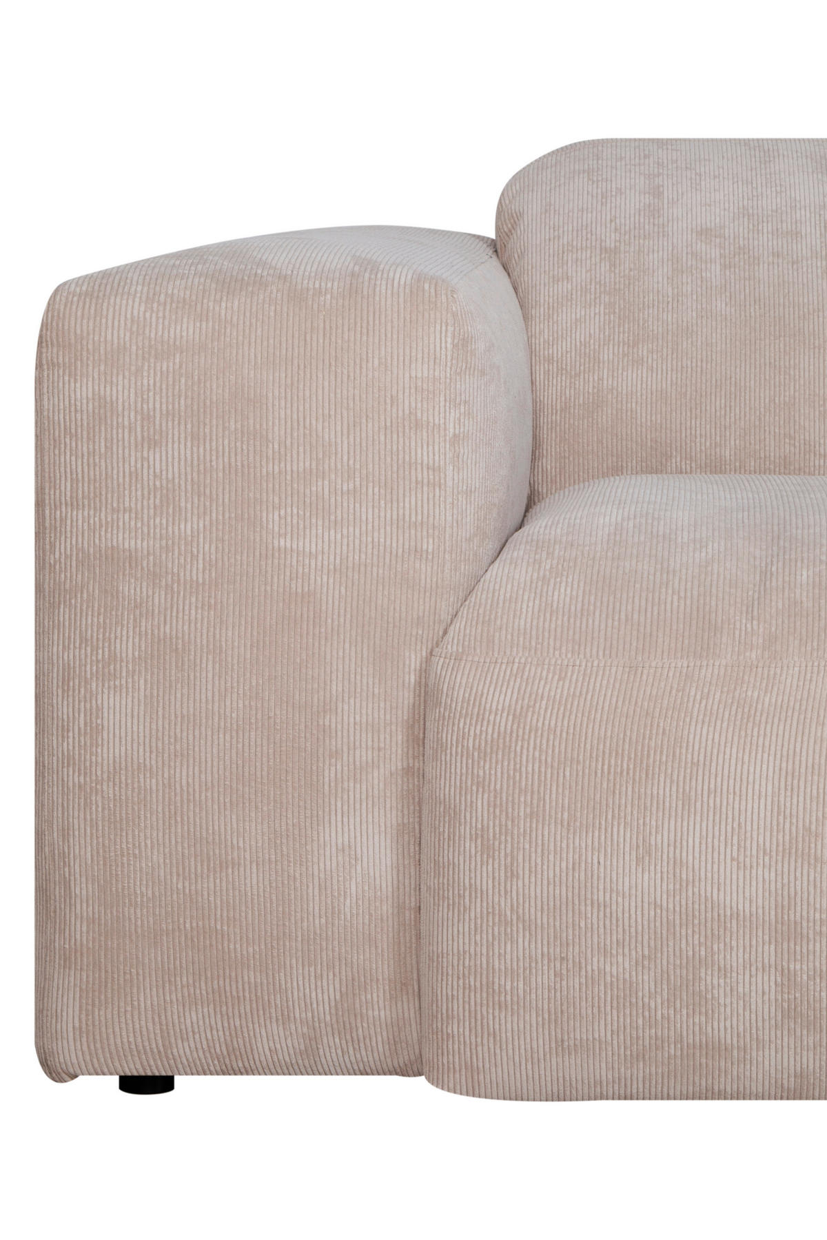 ECKSOFA in Cord Beige  343/170 cm  - Beige/Schwarz, Design, Kunststoff/Textil (343/170cm) - MID.YOU