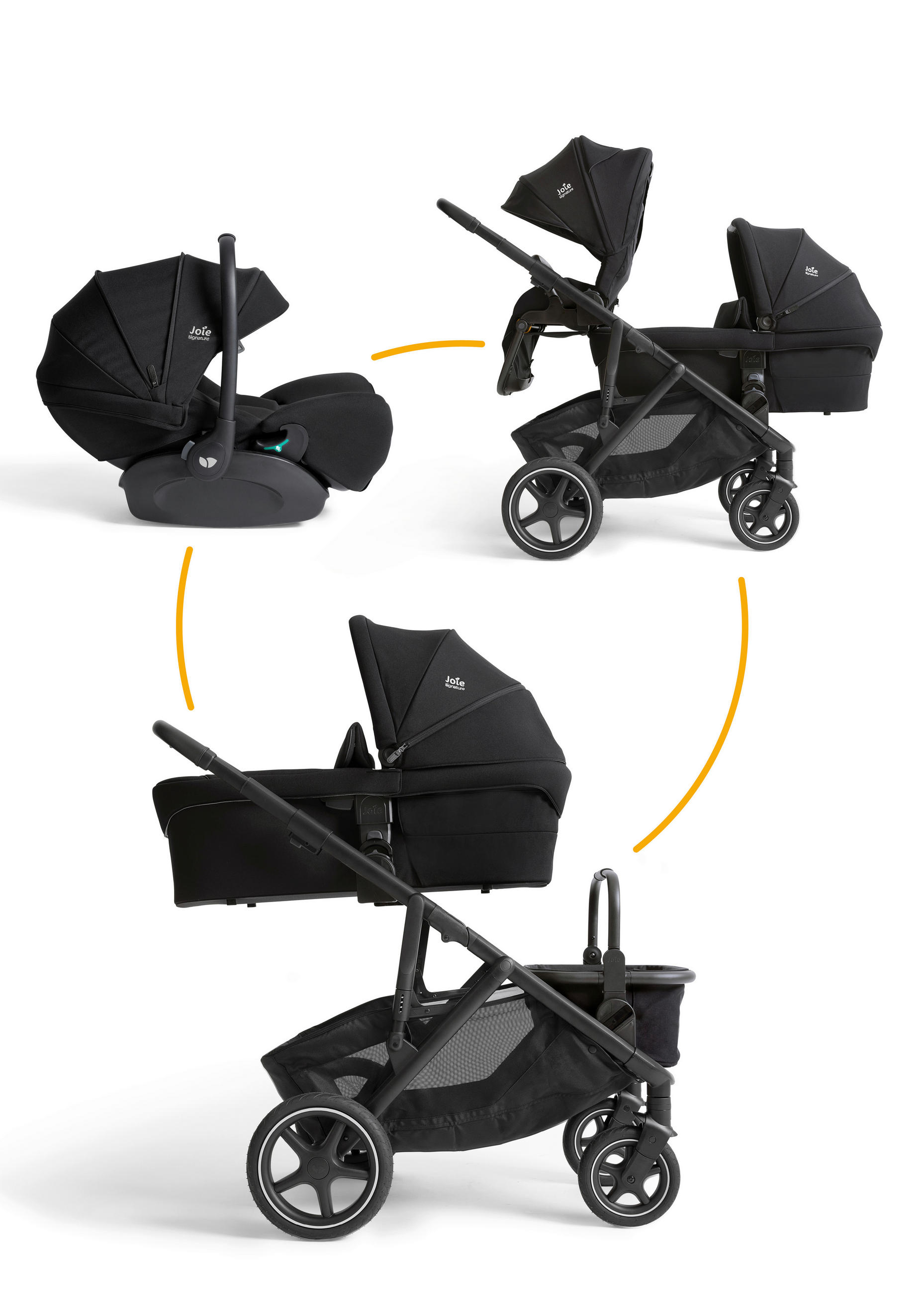 KINDERWAGENSET  Versiti Trio Set  Eclipse  - Schwarz, Basics, Textil (66/120/108cm) - JOIE SIGNATURE