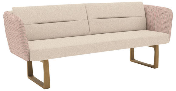 SITZBANK 224/91/69 cm Flachgewebe Naturfarben, Rosa massiv Holz  - Eichefarben/Naturfarben, Design, Holz/Textil (224/91/69cm) - Valnatura