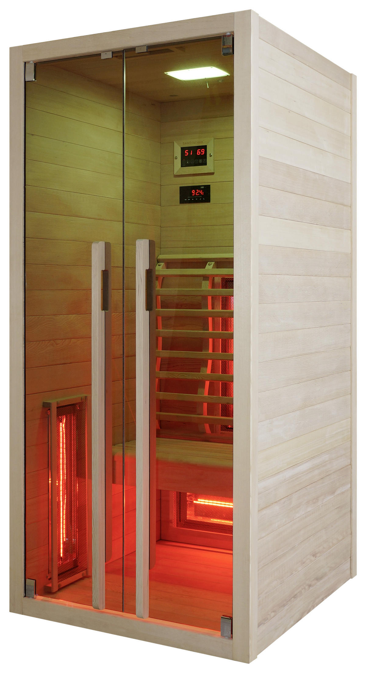 INFRAROTKABINE für 1 Personen RUBY 1  - Naturfarben, Basics, Holz (90,5/195/100cm) - Sanotechnik