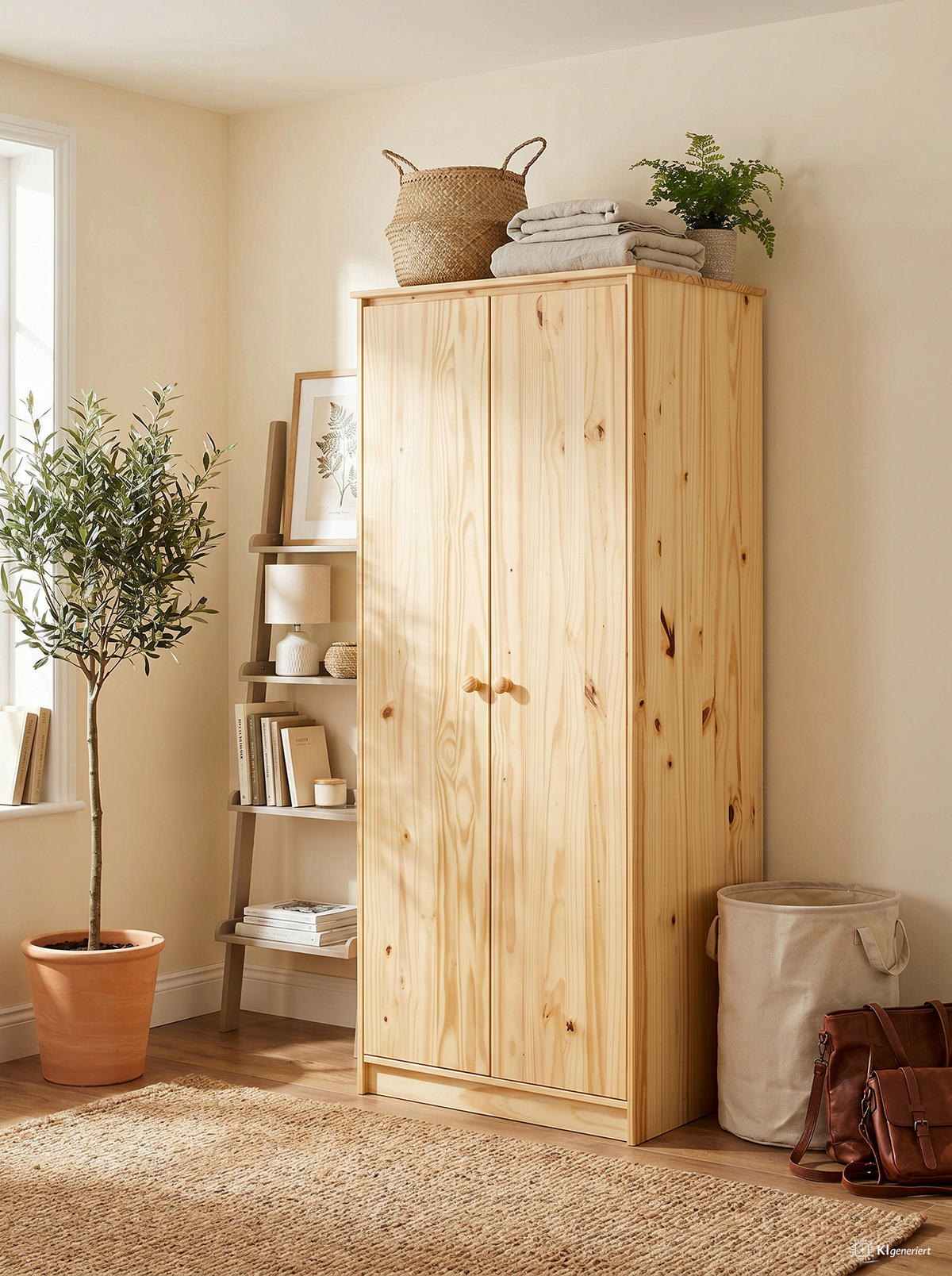 KLEIDERSCHRANK 74/175/50 cm,  in Naturfarben, 2 Tür(en)  - Naturfarben, Basics, Holz (74/175/50cm) - Livetastic