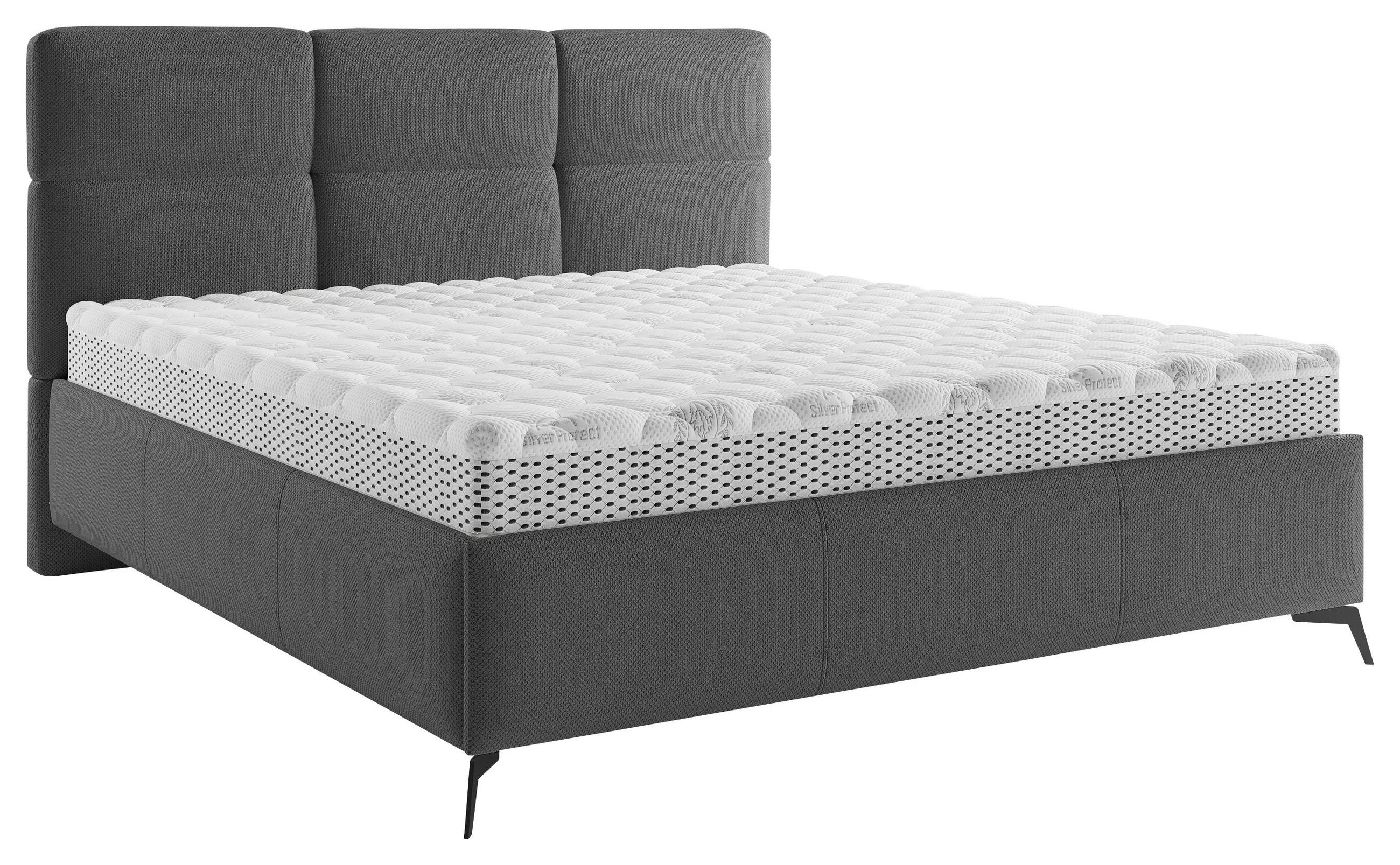 POLSTERBETT 180/200 cm  in Anthrazit  - Anthrazit/Schwarz, Modern, Holz/Textil (180/200cm) - Boxxx