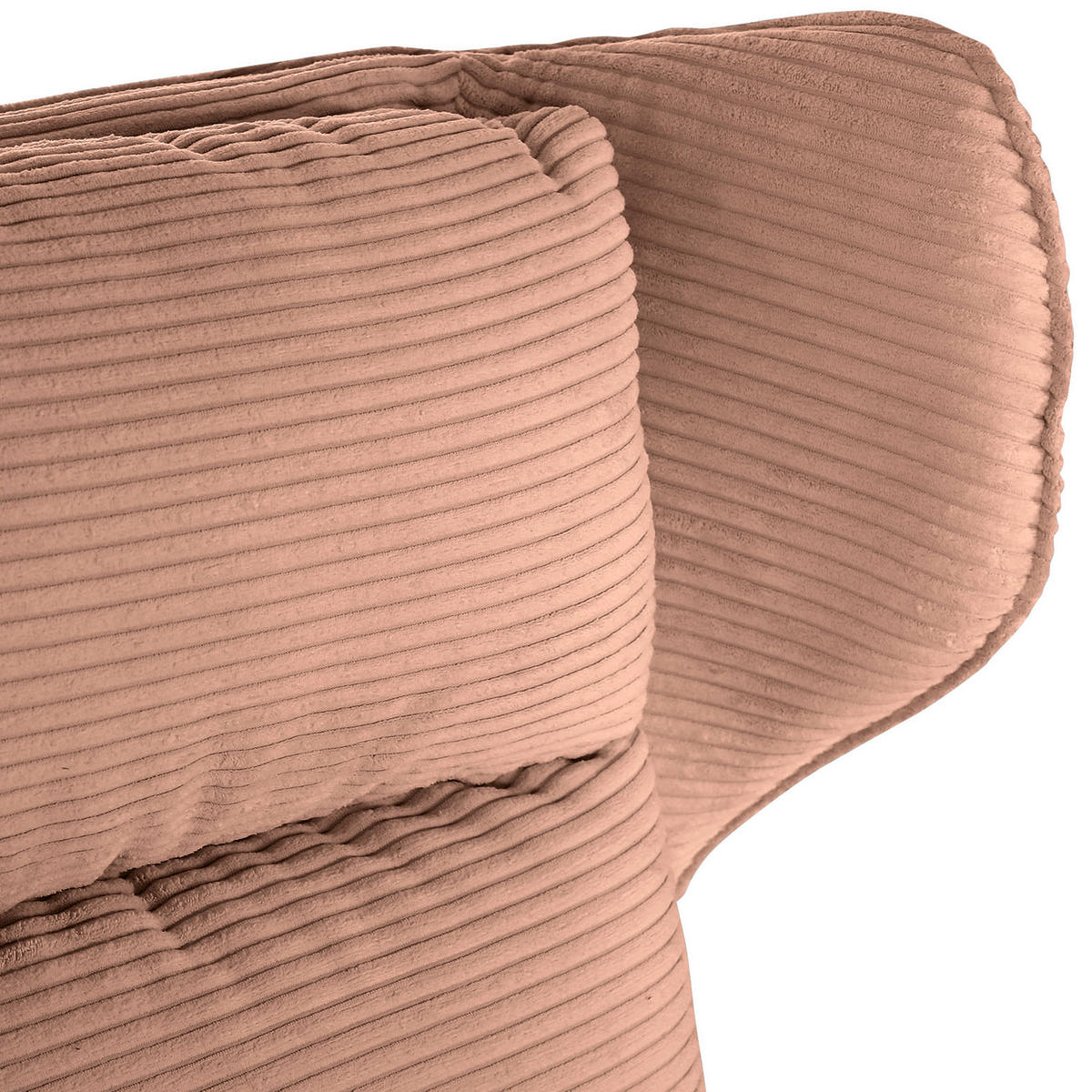 OHRENSESSEL Cord Altrosa  - Schwarz/Altrosa, Design, Textil/Metall (83/106/89cm) - Landscape