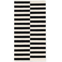 HANDWEBTEPPICH Wohnzimmer 80/150 cm Vika Schwarz, Weiß rechteckig  - Schwarz/Weiß, Basics, Textil (80/150cm) - Hanse Home