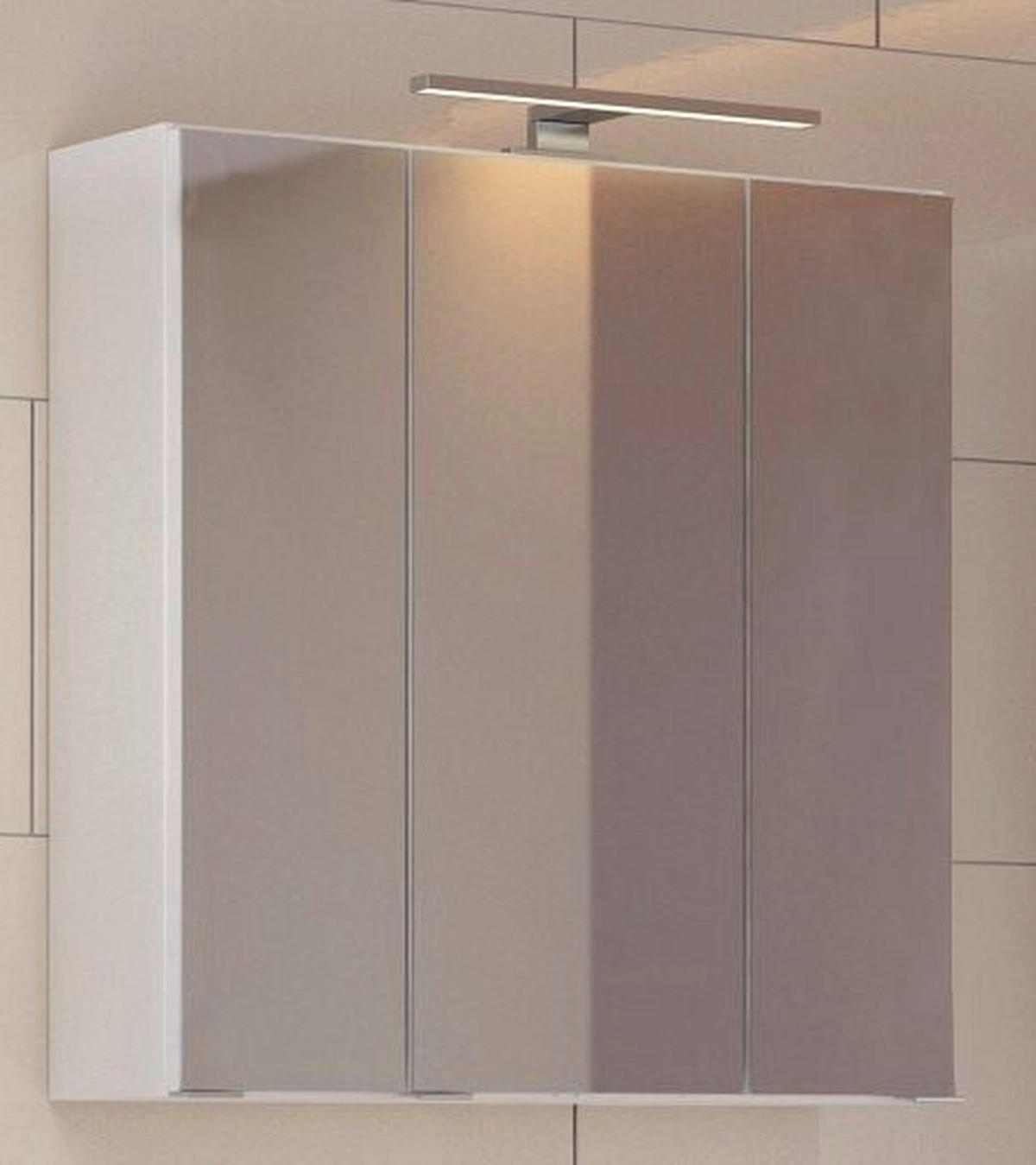 SPIEGELSCHRANK 60/66/20 cm  - Chromfarben/Weiß, MODERN, Glas/Holzwerkstoff (60/66/20cm) - Held