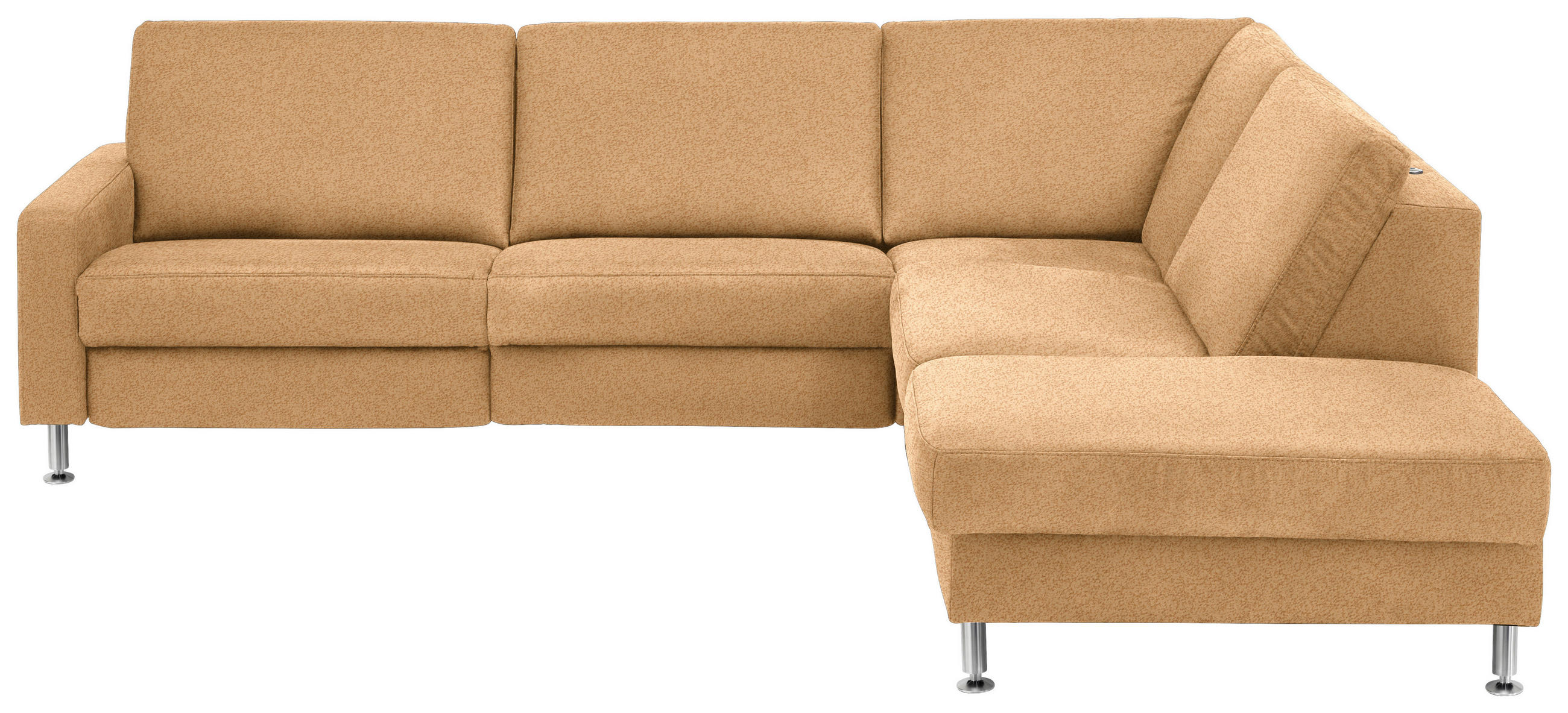ECKSOFA in Mikrofaser Honig  - Alufarben/Honig, Design, Textil/Metall (275/242cm) - Dieter Knoll