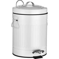 NÁŠĽAPNÝ ODPADKOVÝ KÔŠ, 5 l - čierna/biela, Basics, kov/plast (20,5/31/20,5cm) - Sadena
