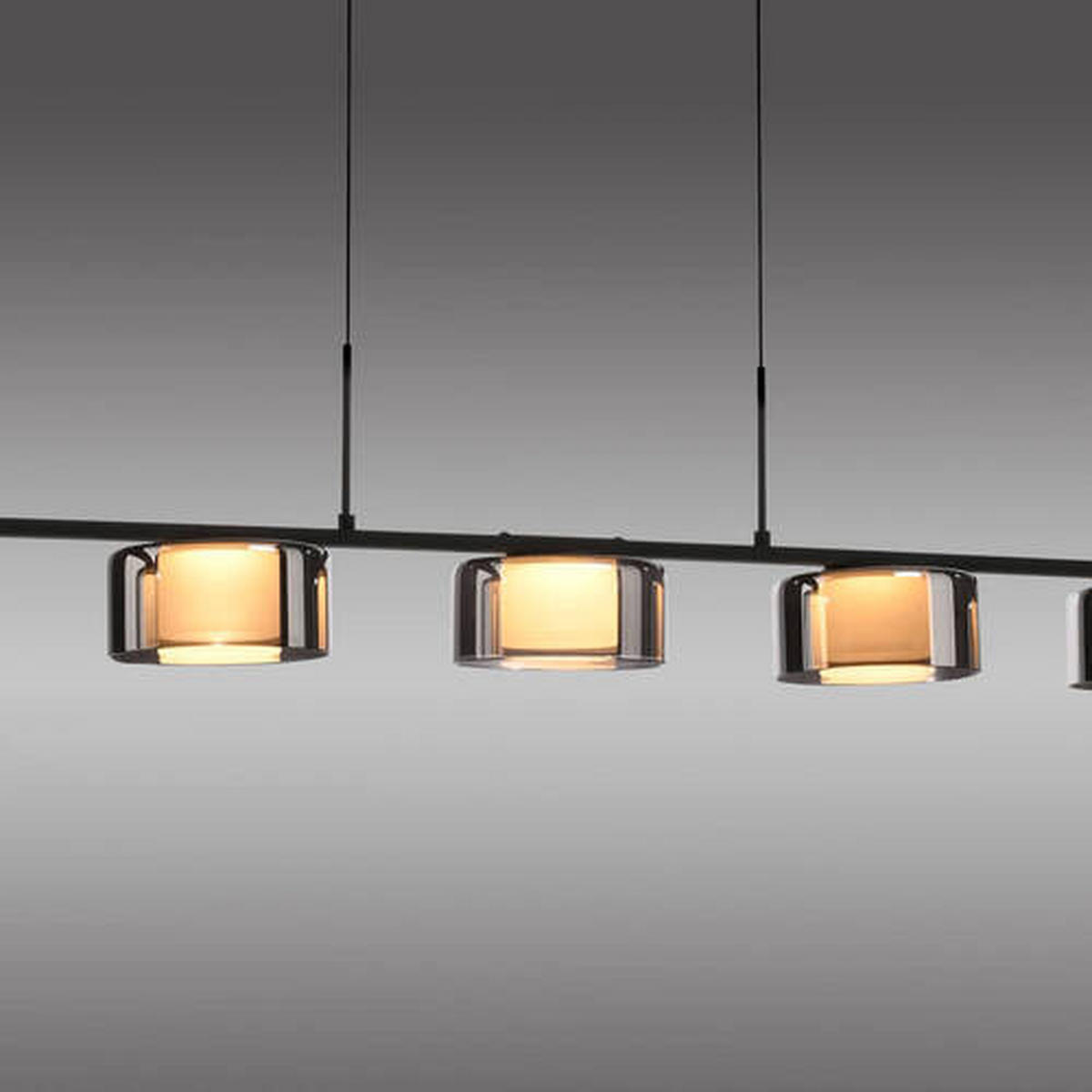VISEČA NIHALNA LED-SVETILKA   42 W//3000 K/230 V/ - črna, Design, kovina/umetna masa (117/15/220cm)