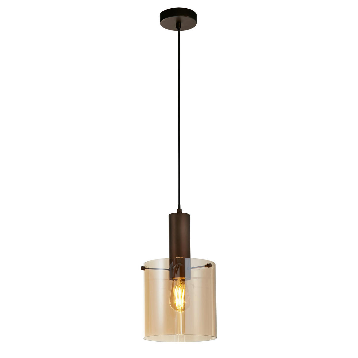HÄNGELEUCHTE Sweden 20/35-120/20 cm   - Bernsteinfarben, MODERN, Glas/Metall (20/35-120/20cm) - Searchlight