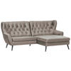 ECKSOFA Taupe Mikrofaser  - Taupe/Schwarz, Design, Holz/Textil (237/165cm) - Stylife