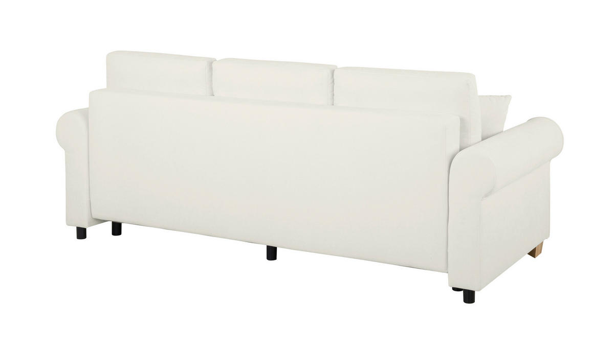 SCHLAFSOFA in Chenille Hellgrau  - Buchefarben/Hellgrau, Design, Holz/Textil (240/94/98cm) - MID.YOU