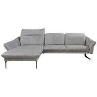 SEDEŽNA GARNITURA, pravo usnje siva  - siva/antracit, Design, kovina/usnje (203/285cm) - Himolla