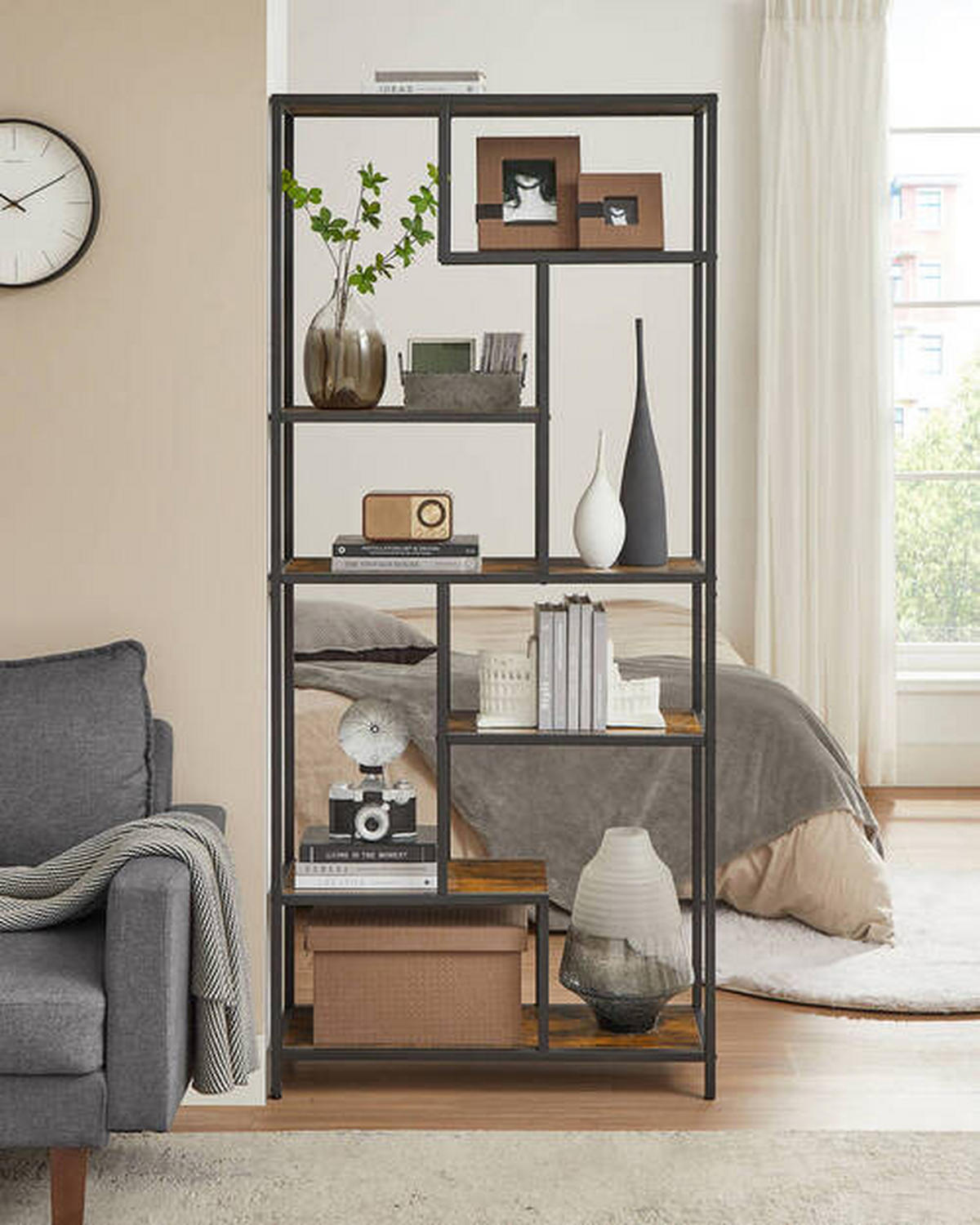 REGAL Braun, Schwarz  - Schwarz/Braun, Trend, Holzwerkstoff (80/180/30cm) - Boxxx