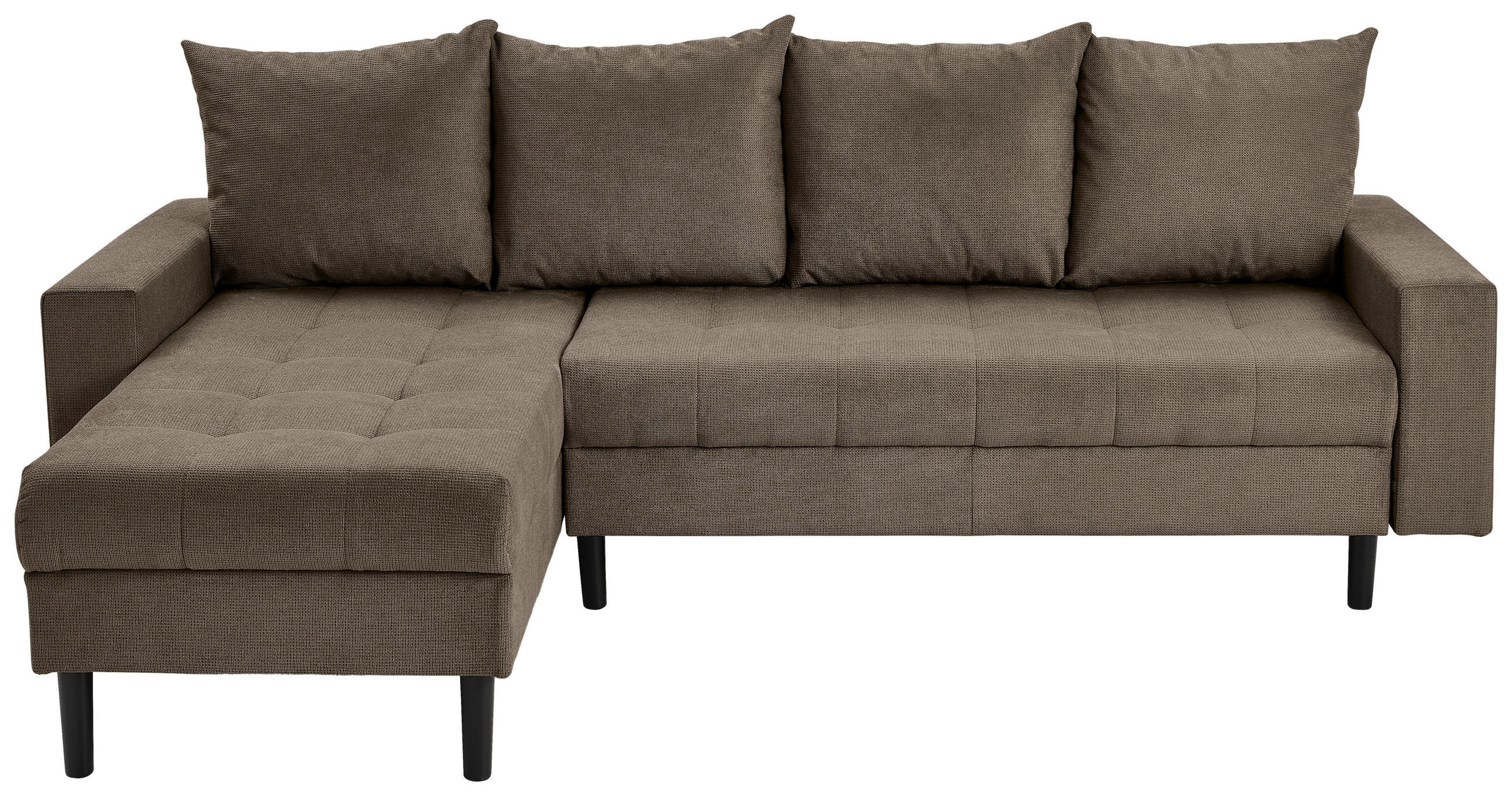 ECKSOFA in Webstoff Braun  - Schwarz/Braun, Konventionell, Kunststoff/Textil (157/231cm) - P & B