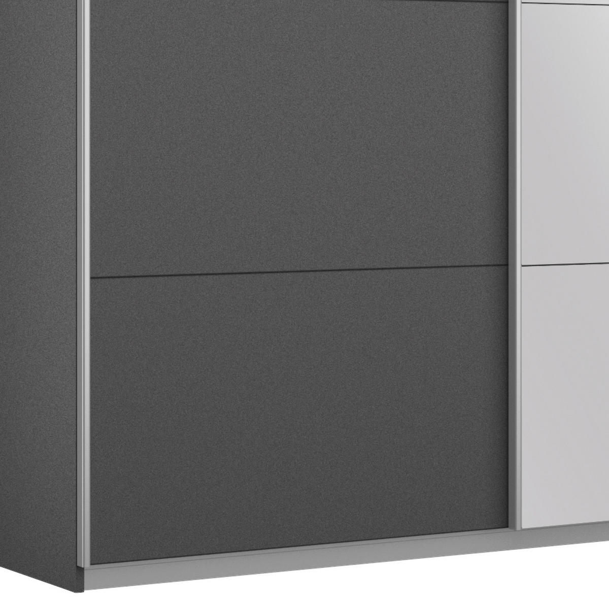 SCHWEBETÜRENSCHRANK 181/210/62 cm 2-türig Grau  - Alufarben/Grau, MODERN, Holzwerkstoff/Metall (181/210/62cm) - Rauch Möbel