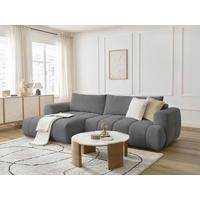ECKSCHLAFSOFA FUJI Leinenoptik Dunkelgrau  inkl.  - Dunkelgrau/Schwarz, MODERN, Kunststoff/Textil (160/292cm)
