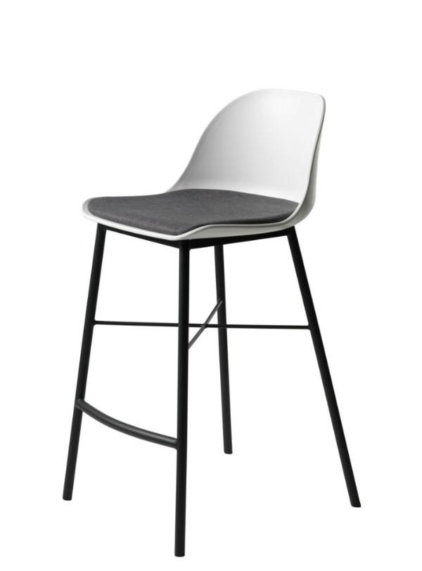 BARSTOL i grå, svart, vit  - vit/grå, Design, metall/textil (48/93/53cm) - Best Price