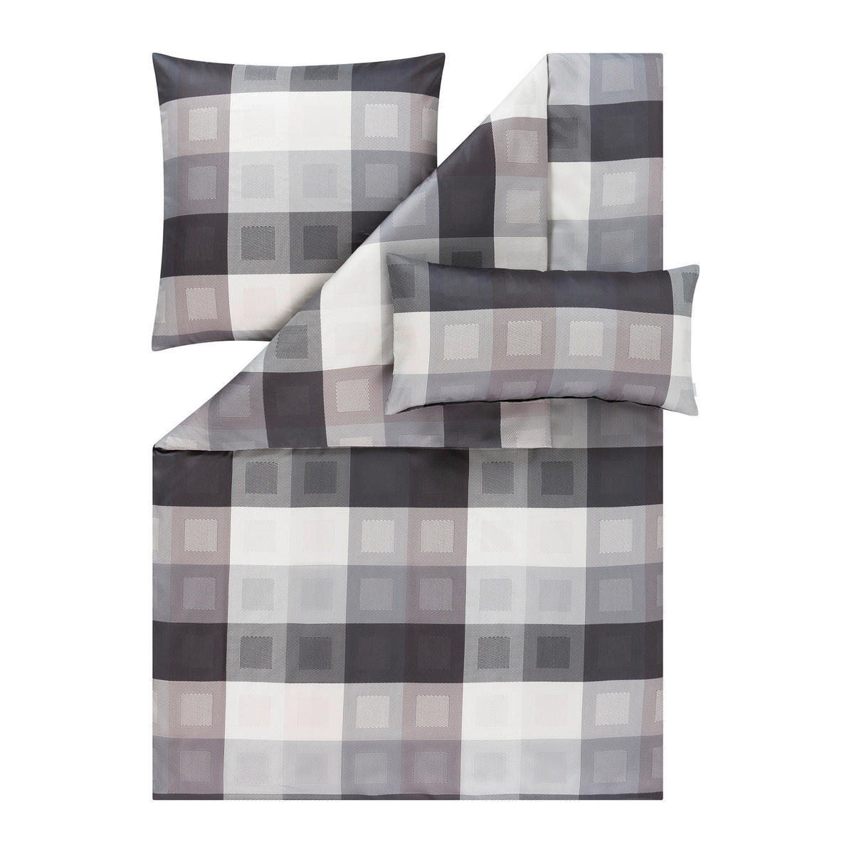 BETTWÄSCHE Exquisit Satin 135/200 cm  - Anthrazit, Design, Textil (135/200cm) - Estella