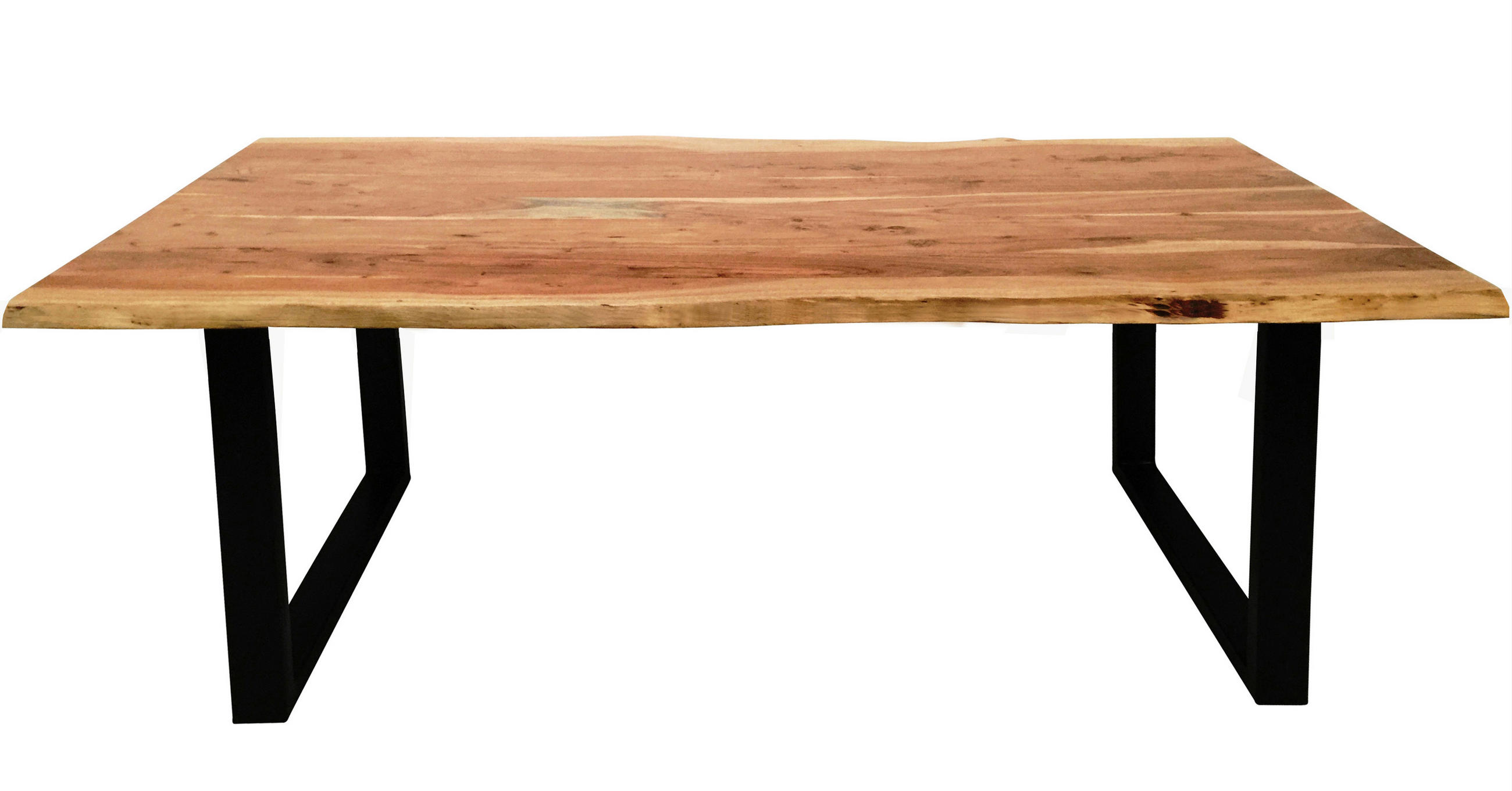ESSTISCH 120/80/77 cm Echtholz  Holz, Metall rechteckig Naturfarben, Schwarz  - Schwarz/Naturfarben, MODERN, Holz/Metall (120/80/77cm) - MID.YOU