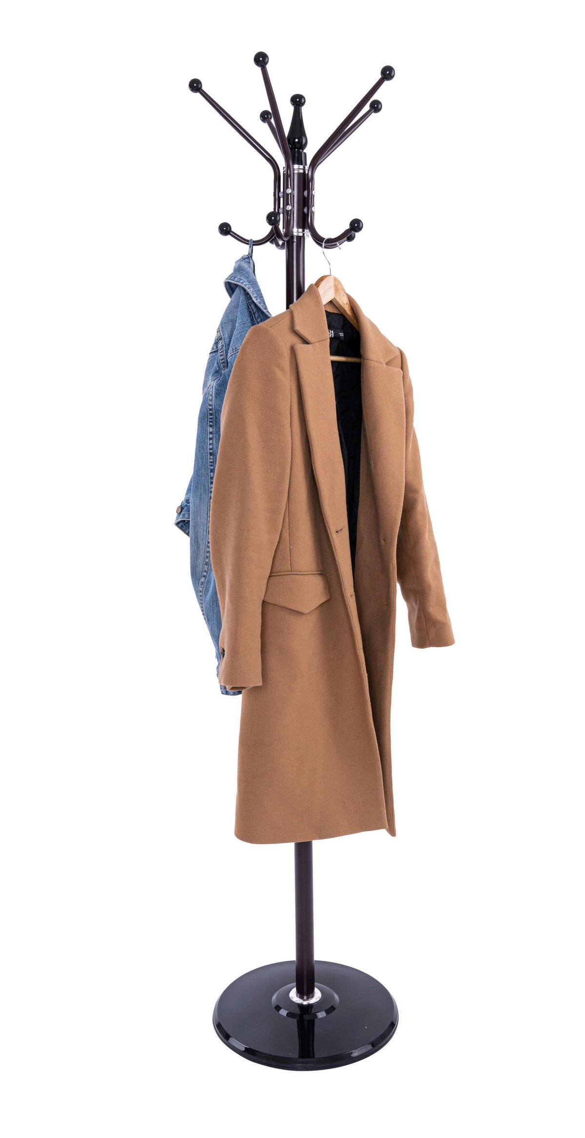 GARDEROBENSTÄNDER in Chromfarben, Dunkelbraun  37/182 cm  - Chromfarben/Dunkelbraun, Basics, Stein/Metall (37/182cm) - Globo