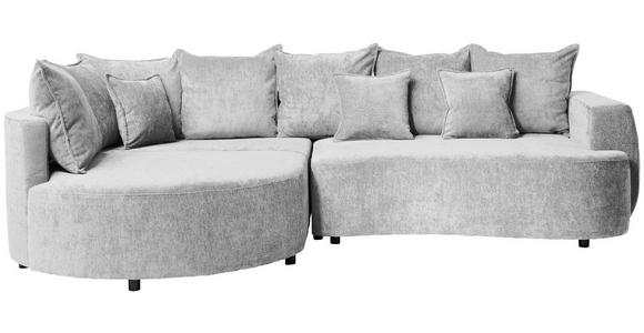 ECKSOFA  in Chenille Hellgrau  194/307 cm  - Hellgrau/Schwarz, Design, Kunststoff/Textil (194/307cm) - Carryhome