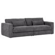 BIGSOFA Cord Dunkelgrau  - Dunkelgrau/Schwarz, KONVENTIONELL, Kunststoff/Textil (260/66/115cm) - Carryhome