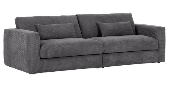 BIGSOFA Cord Dunkelgrau  - Dunkelgrau/Schwarz, KONVENTIONELL, Kunststoff/Textil (260/66/115cm) - Carryhome