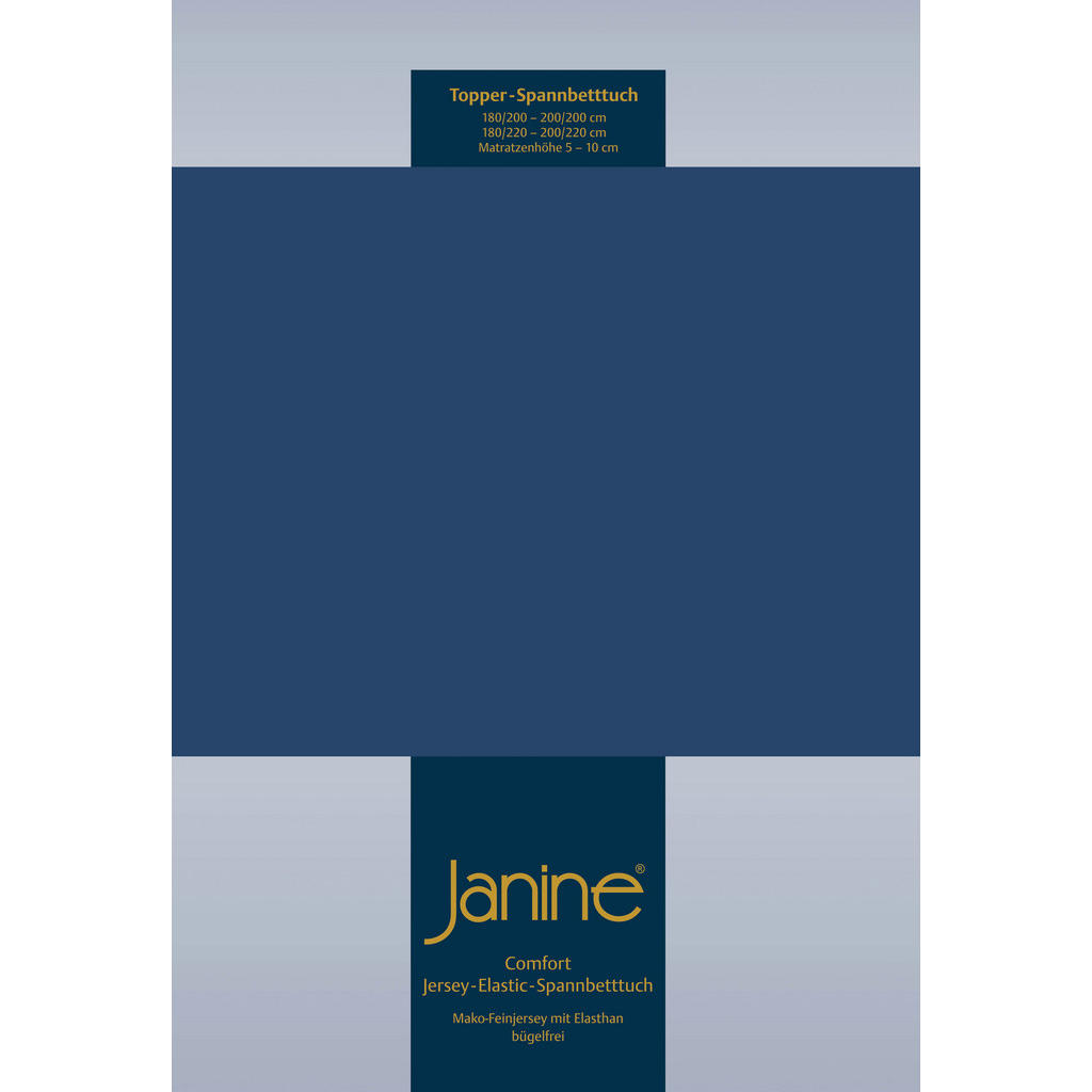 Thumbnail - Janine Topper-Spannbetttuch, Blaugrau, Dunkelblau, Textil, 200x200x10 cm, allerhöchster Komfort, besonders dehnbar, form...