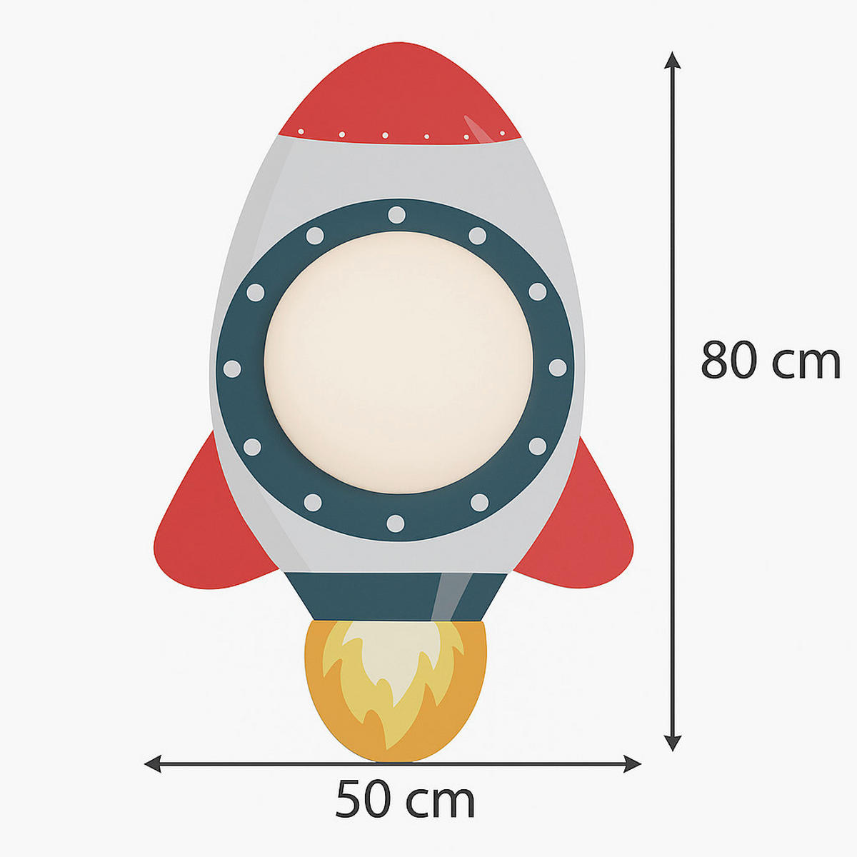 LED-KINDERDECKENLEUCHTE Rakete Starlight 78/48/7 cm   - Weiß, Basics, Holz (78/48/7cm)