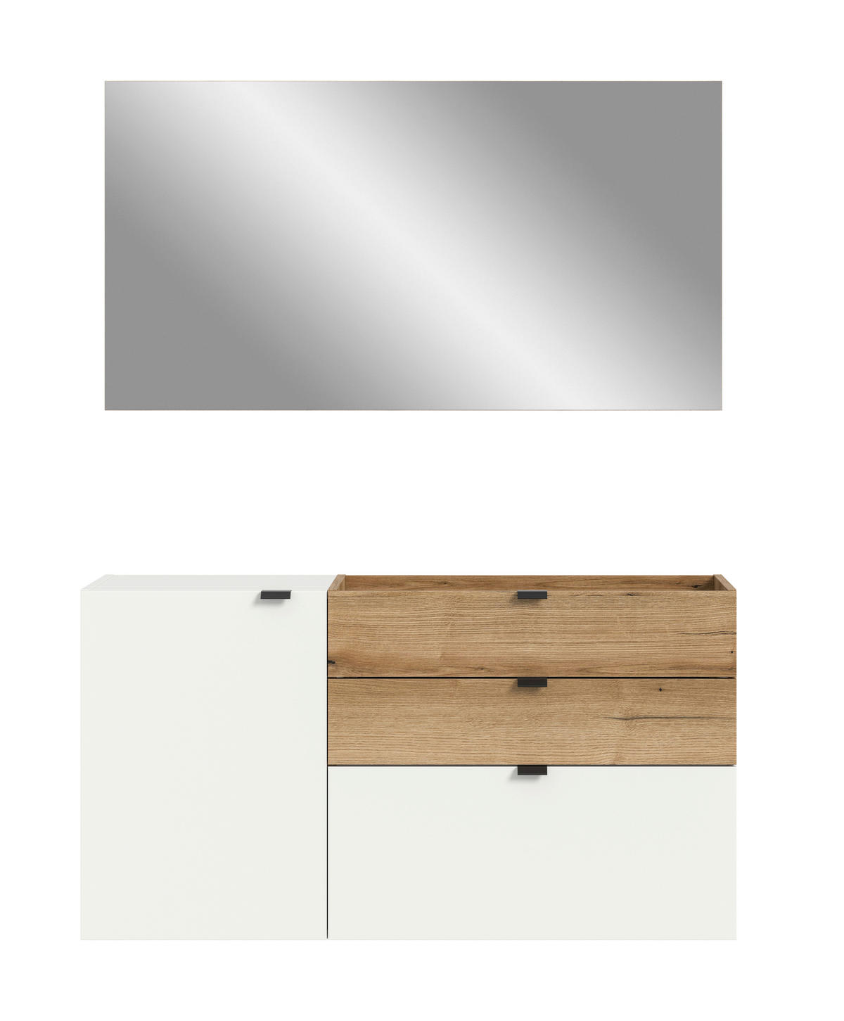 PREDSOBLJE  bijela, hrast tamni  - bijela/hrast tamni, Design, drvni materijal (120/194/37cm) - Livetastic