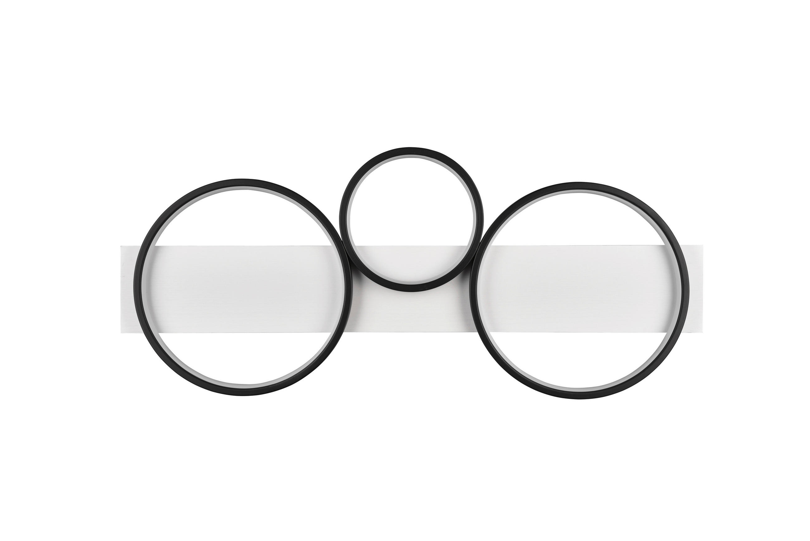 LED-DECKENLEUCHTE - Schwarz/Weiß, Design, Holz/Metall (80/8/34,5cm) - Trio Leuchten