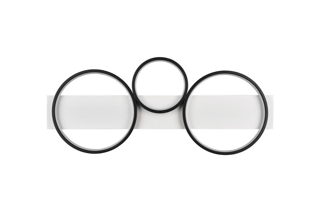 LED-DECKENLEUCHTE - Schwarz/Weiß, Design, Holz/Metall (80/8/34,5cm) - Trio Leuchten