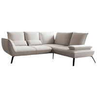 ECKSOFA Beige Flachgewebe, Struktur  - Beige/Schwarz, Design, Textil/Metall (259/233cm) - Moderano