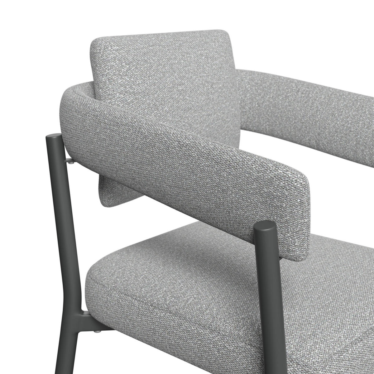 GARTENSTUHL Metall, Textil Anthrazit, Hellgrau  - Anthrazit/Hellgrau, MODERN, Textil/Metall (65/77/61cm) - Ambia Garden