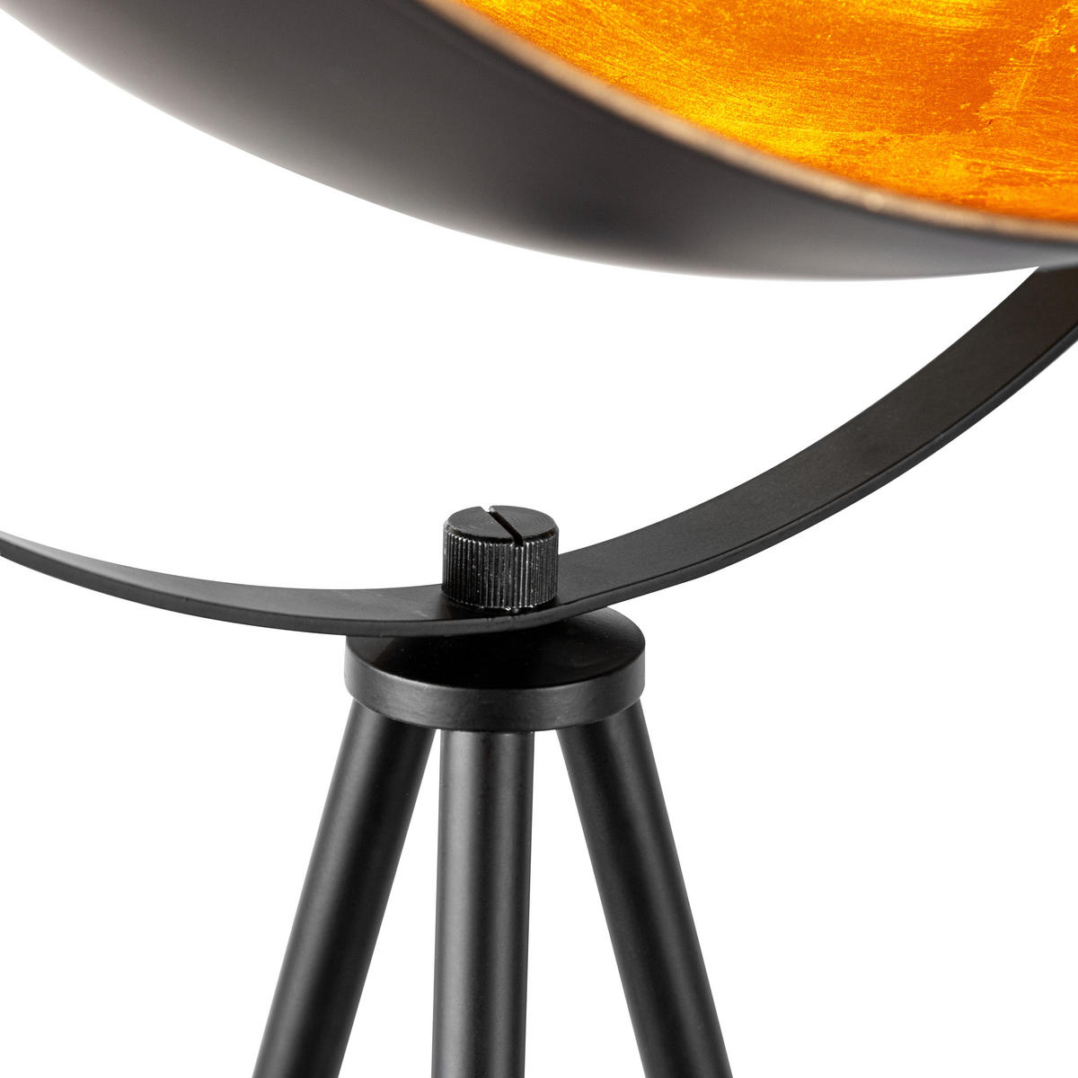 STEHLEUCHTE - Goldfarben/Schwarz, Design, Metall (38,5/153cm) - Globo