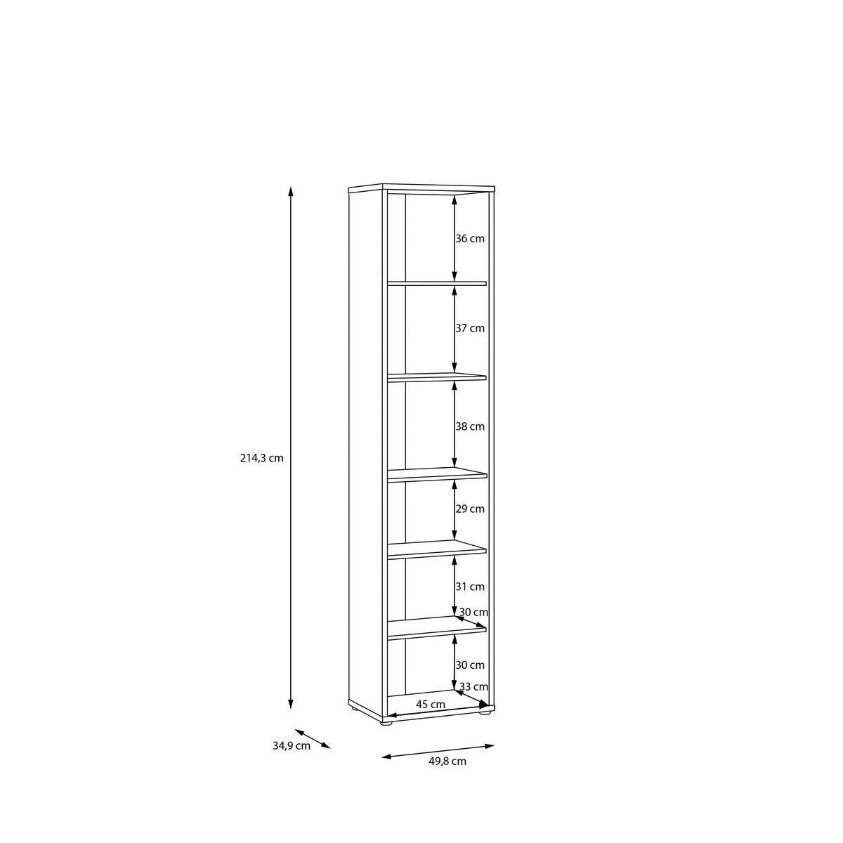 VITRINA, peščene barve - peščene barve, Moderno, leseni material (49,8/214,3/34,9cm) - Carryhome