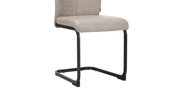 STUHL-SET 4 Stück  in Mikrofaser  - Schwarz/Braun, Design, Textil/Metall (43/97/57cm) - Xora