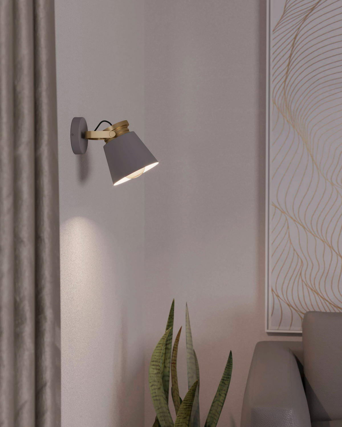 STRAHLER 18/15/20 cm   - Goldfarben/Grau, Design, Metall (18/15/20cm) - Eglo