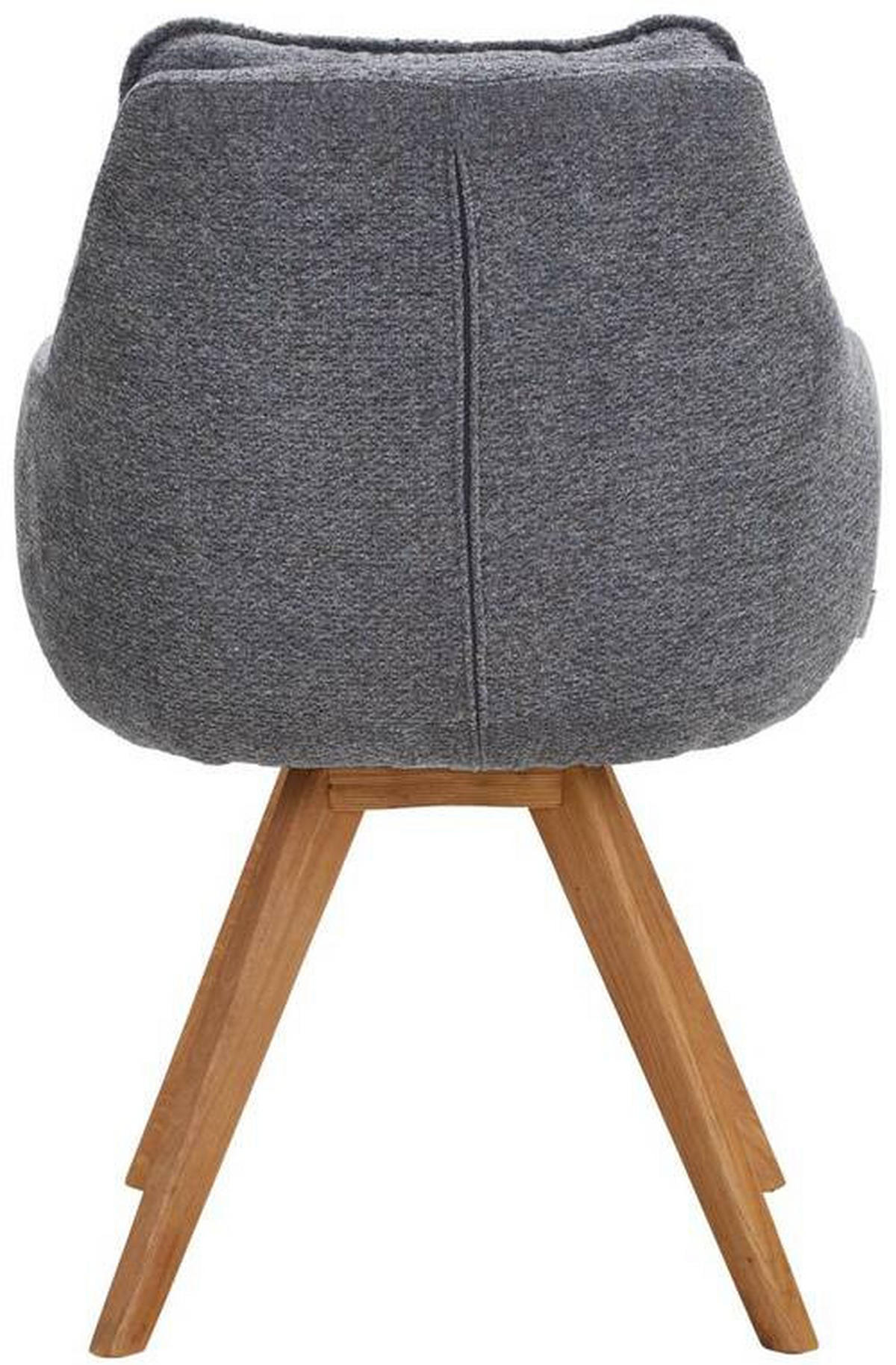 ARMLEHNSTUHL  in Chenille  - Blau/Eichefarben, KONVENTIONELL, Holz/Textil (59/86/69,5cm) - Linea Natura