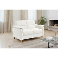 DVOJMIESTNA POHOVKA, biela, pravá koža - biela/farba duba, Basics, koža/drevo (149/89/89cm) - Sit & More