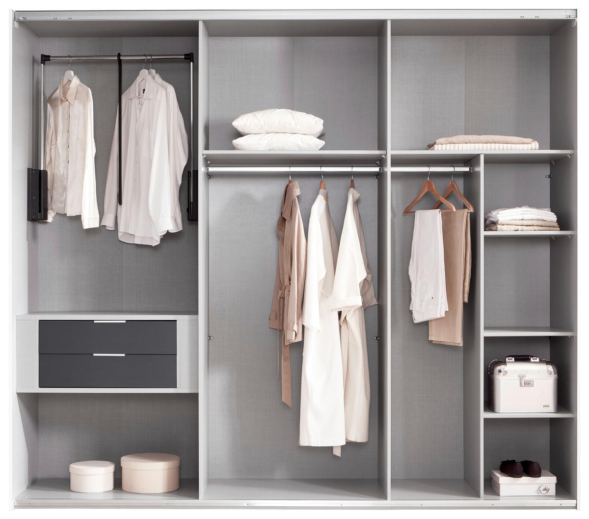 SCHUBKASTENEINSATZ 87/51/50 cm   - Grau, Modern, Holzwerkstoff (87/51/50cm) - MID.YOU