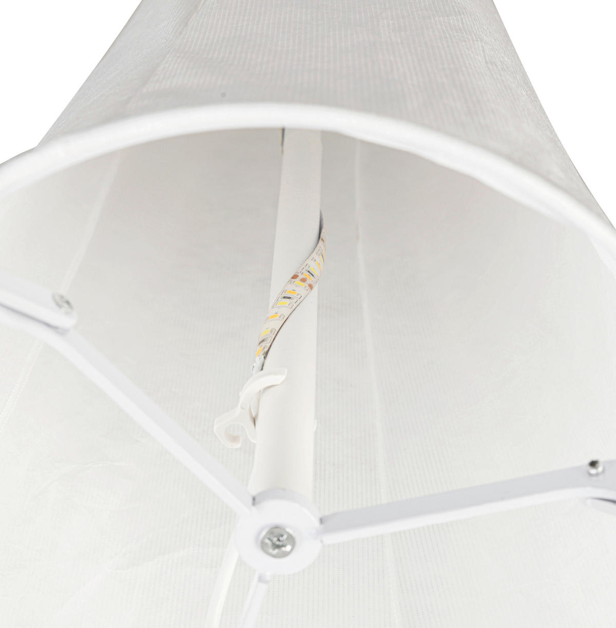 STOJACIA LED LAMPA, 23/158 cm  - biela, Basics, kov/textil (23/158cm) - Novel